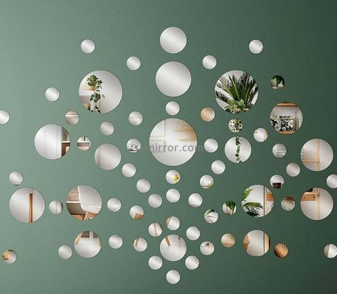 Wholesale custom acrylic wall round circle 3D mirror stickers MS-1684