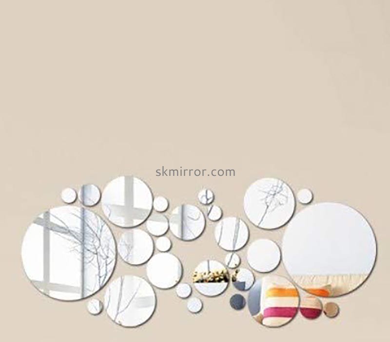 Wholesale custom acrylic wall 3D round mirror stickers MS-1689