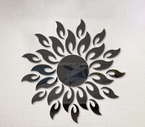 Wholesale custom acrylic wall 3D sunflower mirror stickers MS-1688