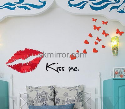 Customized acrylic mirror 3d wall decor stickers MS-1600