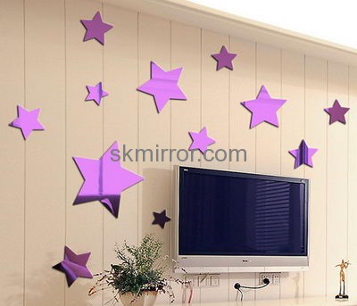 Customized acrylic large star wall decals mirror stickers MS-1598