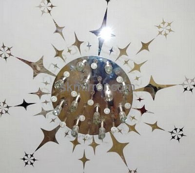 Customized acrylic mirrored star wall decor stickers MS-1593