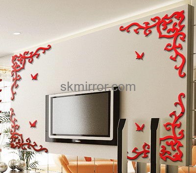 Perspex manufacturers custom acrylic decorative mirror stickers MS-1522