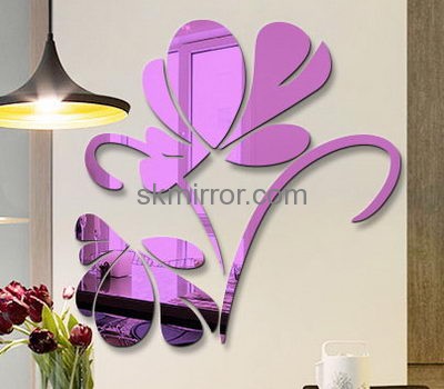 Acrylic plastic supplier custom 3d wall art decals mirror stickers MS-1519