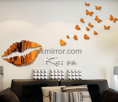 Plexiglass manufacturer custom acrylic mirror butterfly stickers for wall MS-1460