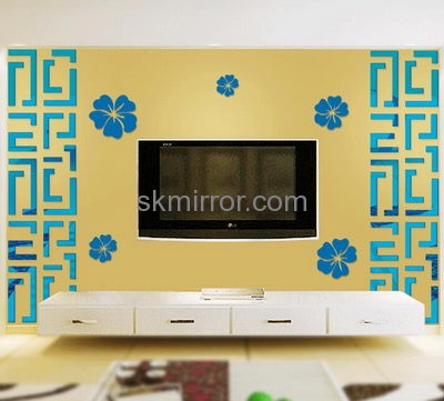 Acrylic manufacturers china custom decorative framed wall mirrors sticker MS-1293