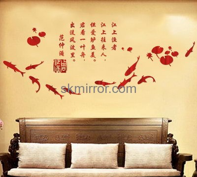 China acrylic manufacturer custom mirror sticker decals for walls MS-1278