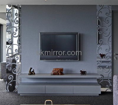 China acrylic manufacturer custom 3d decorative wall mirrors living room stiker MS-1234