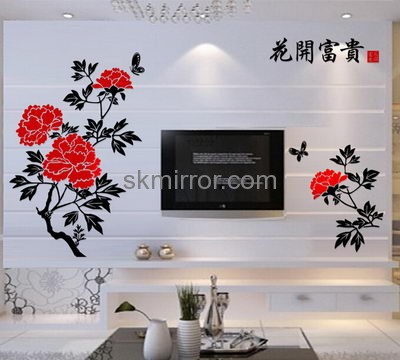 China acrylic manufacturer custom decal mirror stickers for walls MS-1189