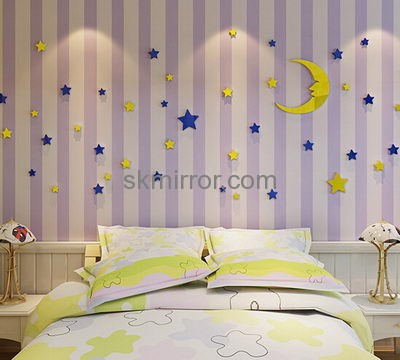 Acrylic manufacturers china customized 3d wall mirror decoration stickers MS-1168