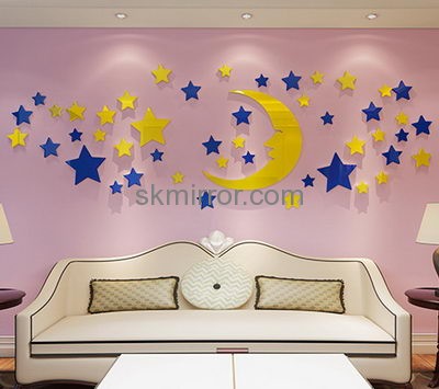 Mirror factory customized wall art mirrors stickers MS-1136