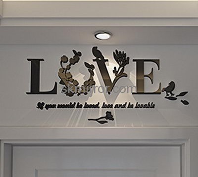 Mirror company customized acrylic mirror letter wall stickers MS-1043