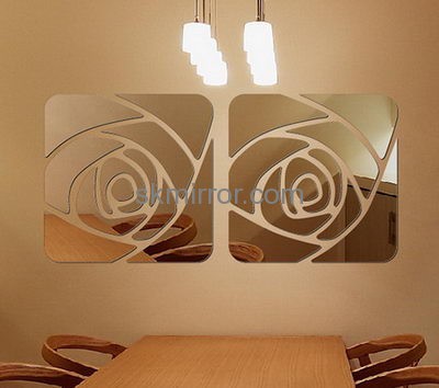 Mirror manufacturers customized acrylic mirror wall stickers flowers MS-1032