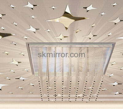 Mirror factory customized acrylic star mirror wall decals MS-1021