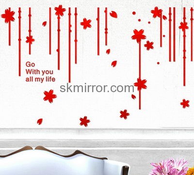 Sticker manufacturer customized acrylic 3d home wall mirror sticker MS-1020