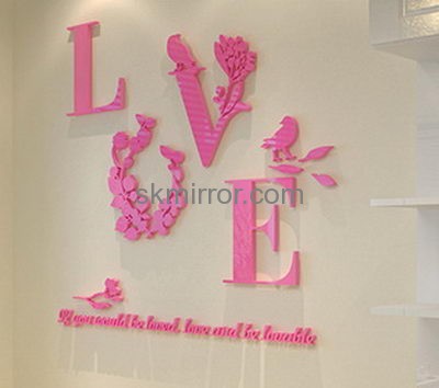 Mirror manufacture customized acrylic mirror letter stickers for walls MS-1019