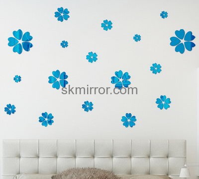 Mirror suppliers customized acrylic flower mirror wall decor stickers MS-1013