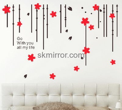 Mirror manufacturers customized acrylic decorative wall stick mirror MS-988