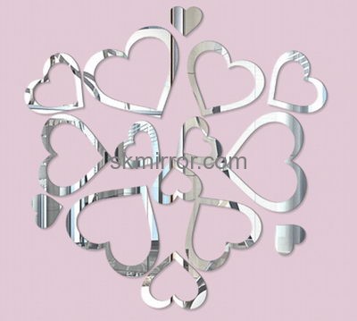 Mirror company customized silver mirror flower stickers MS-964