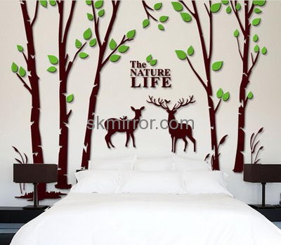 Decorative mirror manufacturers customized acrylic wall mirror sticker tree MS-939