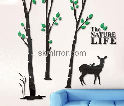 Mirror suppliers customized acrylic wall decal tree stickers MS-935