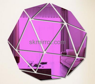 Sticker manufacturer customize acrylic wall decals round decorative mirror MS-782