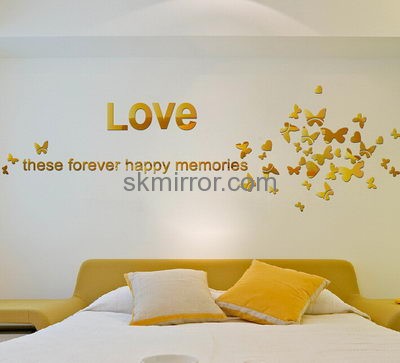 Decorative mirror manufacturers custom design butterfly wall stickers MS-704