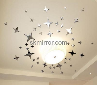 Mirror manufacture custom design mirrored star wall decor stickers MS-695