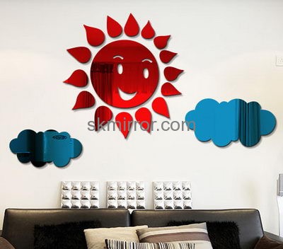 Decorative mirror manufacturers custom design cheap decorative round wall mirrors stickers MS-690