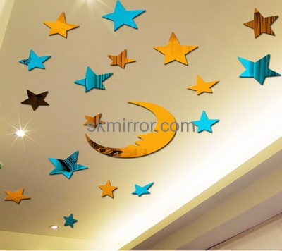 Custom perspex mirrored star decor childrens bedroom wall stickers MS-570