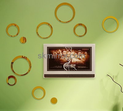 Custom plastic acrylic decorative round mirrors sticker for walls MS-565