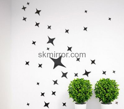 Custom acrylic home decor 3d stickers star wall decals mirror MS-521