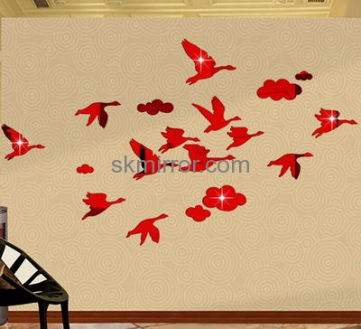 Custom acrylic bird wall sticker wall decor decorative bathroom mirrors sale MS-501