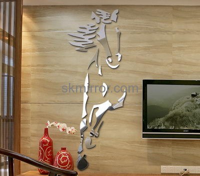 Custom acrylic home decor 3d stickers horse wall stickers decor mirror for living room MS-461