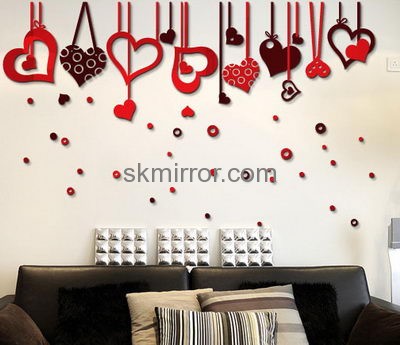 Custom bedroom stickers acrylic decorative mirror stickers mirrors for decorating walls MS-446