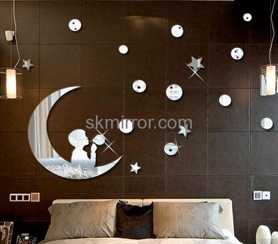 Acrylic decorative mirror manufacturers custom large antique mirror wall decals for bedroom MS-426