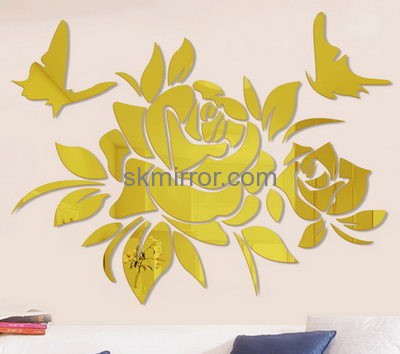 Acrylic sticker manufacturer custom acrylic decorative mirror sticker mirror wall decor MS-325