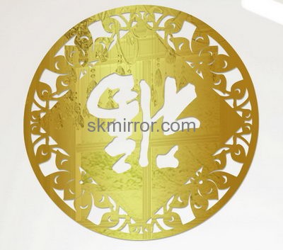 Factory custom cheap stickers acrylic round decorative mirror unique bathroom mirrors MS-296