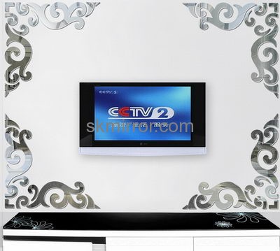 Custom design acrylic framed mirrors small wall mirrors sticker wall MS-238