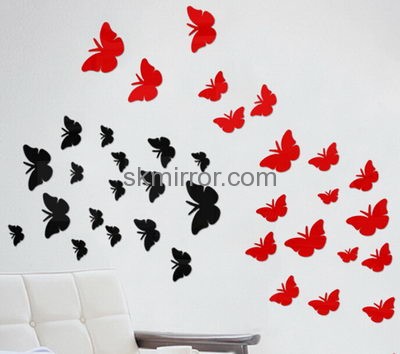 Customized acrylic butterfly wall stickers acrylic mirror wall decor stickers MS-231