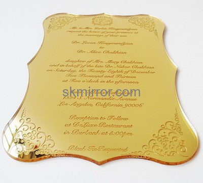 Customized acrylic plexiglass wedding invitations customizable invitations invitation design MI-005