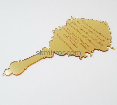 Wholesale acrylic mirror wedding invitations gold wedding invitations design invitations MI-002