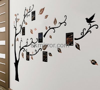 Customized acrylic mirror tree wall decor wall sticker tree 3d hologram sticker MS-129