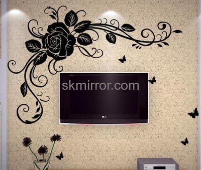 Wholesale acrylic mirror sticker self adhesive wall mirror decoration stickers 3d floor sticker MS-115