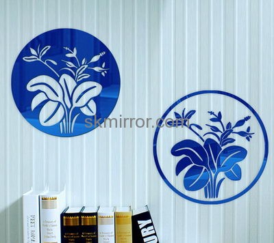 Customized acrylic colored mirror round wall mirror flower wall sticker MS-103