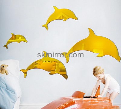 Wholesale acrylic mirror wall dolphin mirror gold mirror MS-100