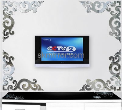 Custom design acrylic sticker wall decorative mirror MS-045