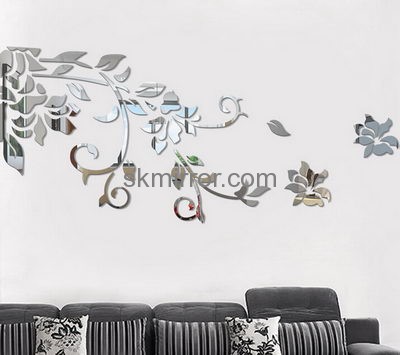 Factory wholesale acrylic fixpix sticker silver wall mirror decorative MS-049