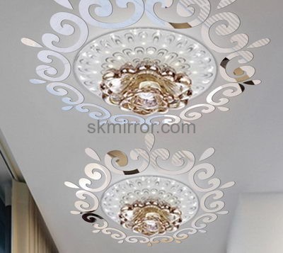 Custom design acrylic pearl white sticker wall mirror stickers wall decorative mirror MS-054