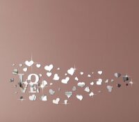 Wholesale custom acrylic wall love decor mirror stickers